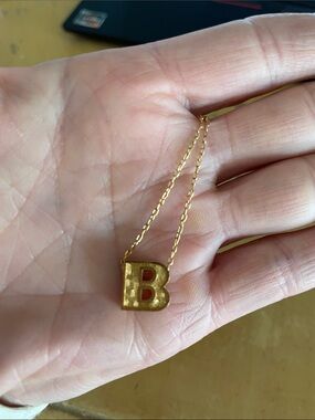 D’orlan gold b initial necklace